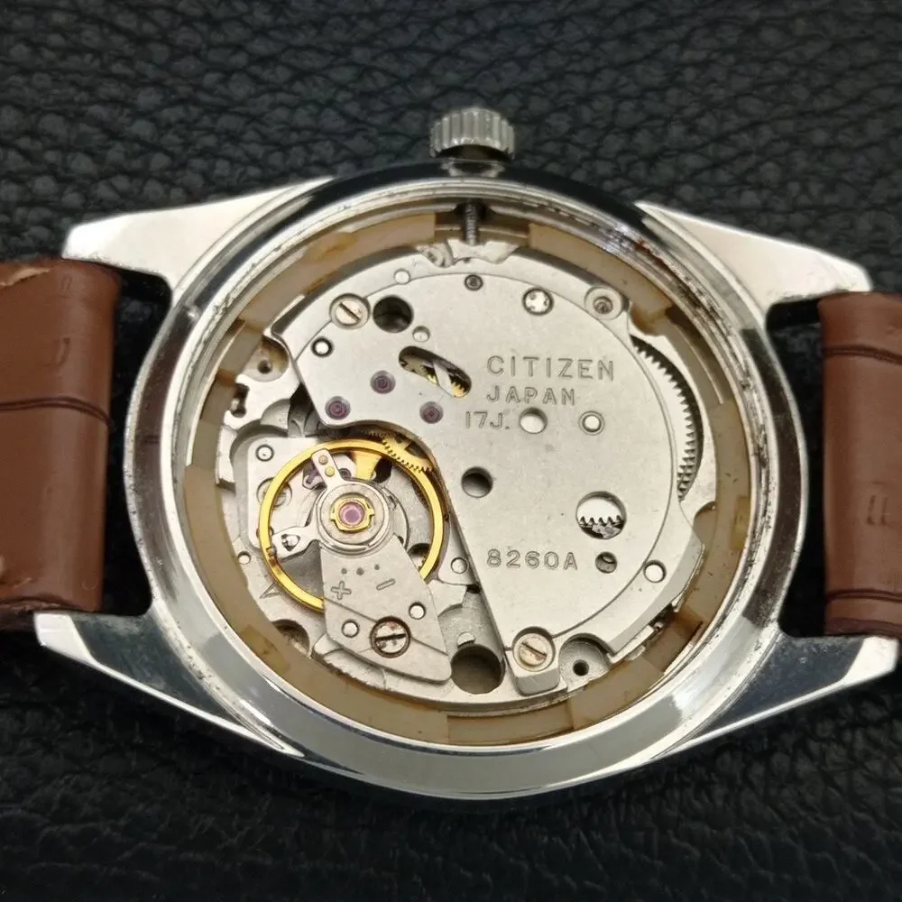Vintage 1971 Citizen Manual Wound Mens Silver Watch W/Date & Silver accents